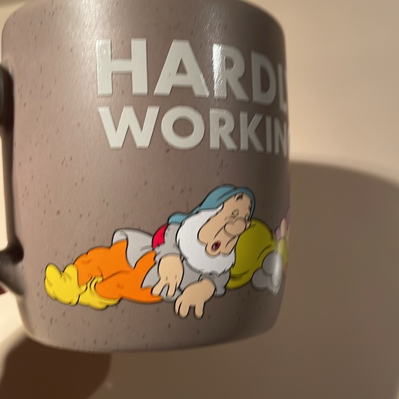 DISNEY UEC Snow White Seven Dwarfs Working Hard Hardly Working Coffee Mug - Picture 9 of 11